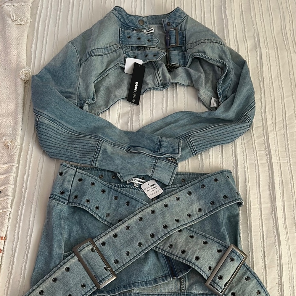 Fashion Nova Denim Skirt Set - Picture 6 of 6